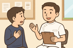 接骨院の先生と患者さん